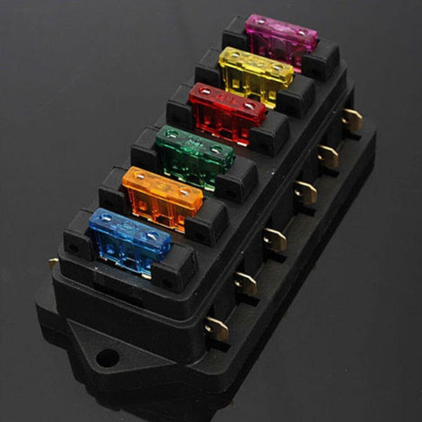 6 Way Fuse Holder Box Car Vehicle Circuit Blade Block With Fuse Block Car Electronics Accessories Auto Replacement