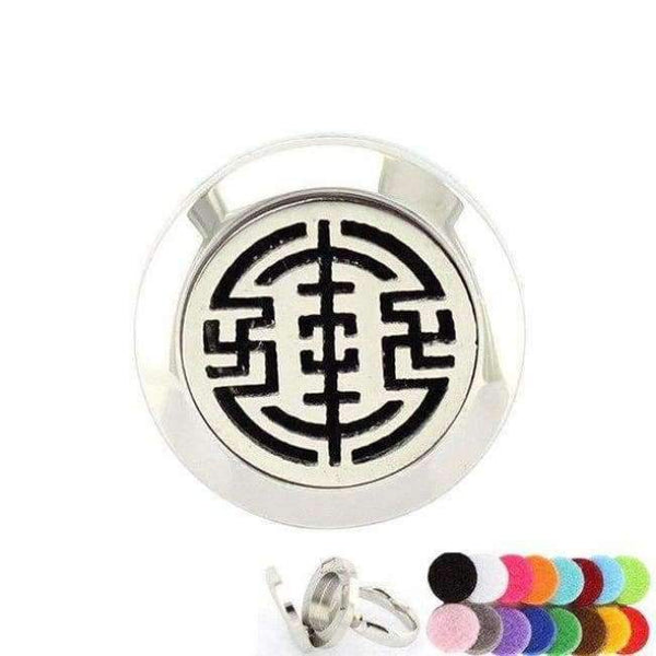 Planet Gates 6 / world 20mm Silver Flower of Life Ring Aromatherapy/Essential Oils 316L S.Steel Perfume Diffuser Locket Ring Fashion 2018 with Free Pad