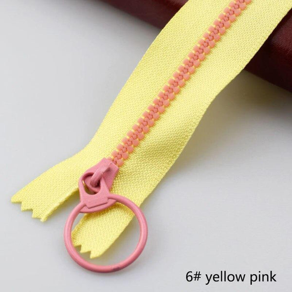 Planet Gates 6 yellow / 3# / 15cm 10Pcs Meetee 15-40cm 3# Closed End Resin Zippers Pull Ring Zip Slider Head For Sewing Bags Wallet Purse Cloth Accessories Crafts