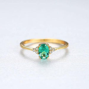 Planet Gates 6 / Yellow Gold 925 Solid Sterling Silver Emerald Gemstone Wedding Engagement Diamonds Ring Women Jewelry Gifts Wholesale