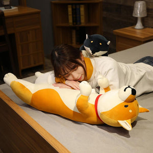 Planet Gates 60-120cm Cute Shiba Inu Dog & Cat Plush Toys Stuffed Long Animals Sleep Boyfriend Pillow Doll Office Cushion Kids Girls Gift