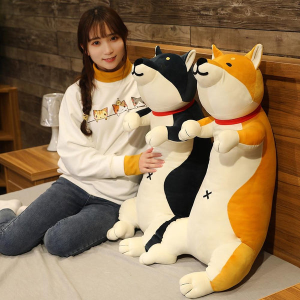Planet Gates 60-120cm Cute Shiba Inu Dog & Cat Plush Toys Stuffed Long Animals Sleep Boyfriend Pillow Doll Office Cushion Kids Girls Gift