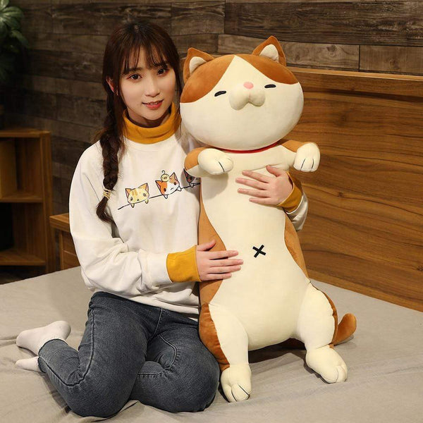 Planet Gates 60-120cm Cute Shiba Inu Dog & Cat Plush Toys Stuffed Long Animals Sleep Boyfriend Pillow Doll Office Cushion Kids Girls Gift