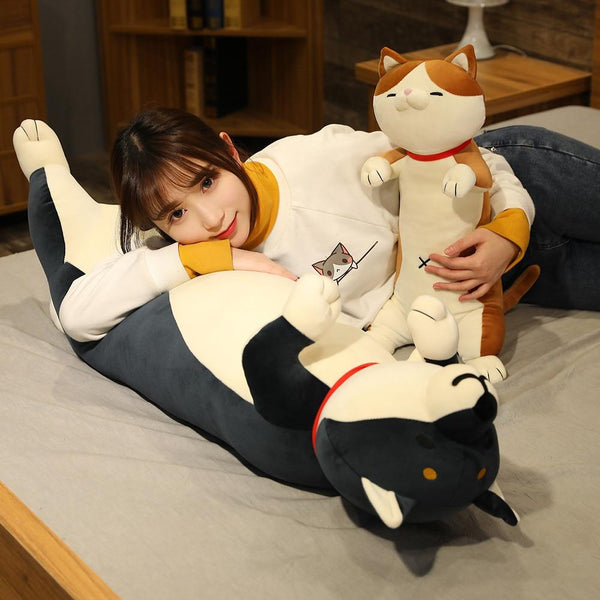 Planet Gates 60-120cm Cute Shiba Inu Dog & Cat Plush Toys Stuffed Long Animals Sleep Boyfriend Pillow Doll Office Cushion Kids Girls Gift