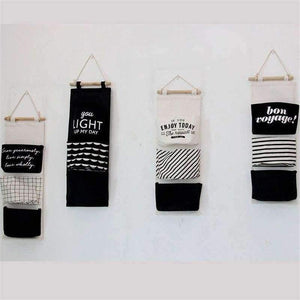 Planet Gates 60*20cm Cotton Letters Printed Hanging Organizer for Cosmetic Sundries Folding Storage Bag Home Storage & Organization