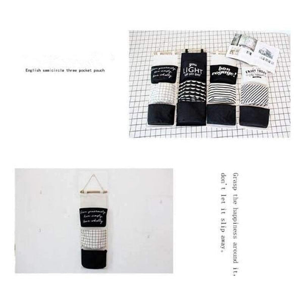 Planet Gates 60*20cm Cotton Letters Printed Hanging Organizer for Cosmetic Sundries Folding Storage Bag Home Storage & Organization