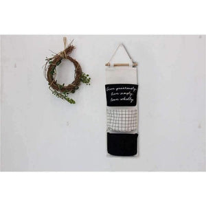 Planet Gates 60*20cm Cotton Letters Printed Hanging Organizer for Cosmetic Sundries Folding Storage Bag Home Storage & Organization