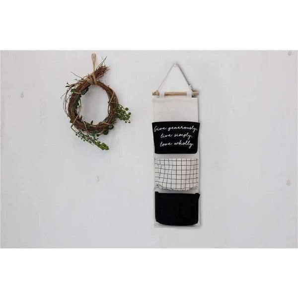 Planet Gates 60*20cm Cotton Letters Printed Hanging Organizer for Cosmetic Sundries Folding Storage Bag Home Storage & Organization