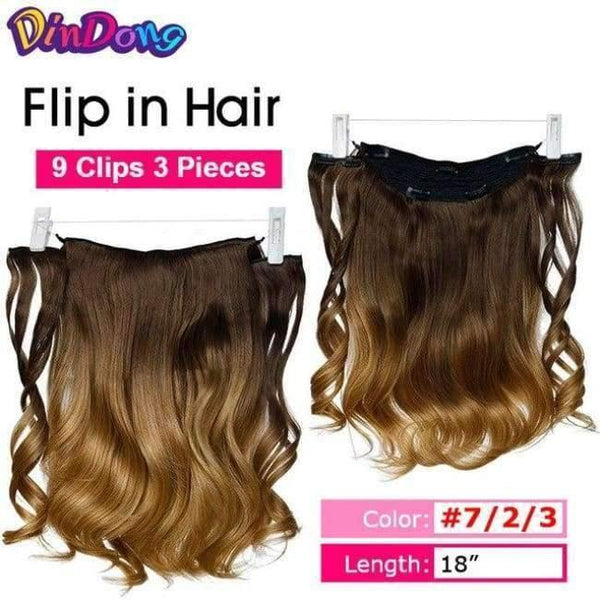 Planet Gates #60 / 24inches Synthetic Fish Line Hair Wavy Clip in Hair Extensions 3/4 Half Wig 3 Styles Available Premium Heat Resistant Hair