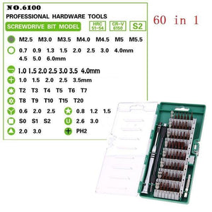Planet Gates 60 in 1 Multi-Bit Precision Torx Screw Driver Set Torx Screwdriver Tweezer Cell Phone PC PSP Repair Disassembly Hand Tool Pack