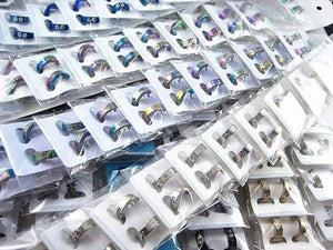 Planet Gates 60 pairs individual mixed designs men's women's punk rock stainless steel jewelry stud earrings