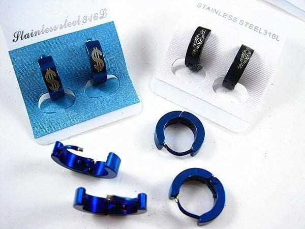 Planet Gates 60 pairs individual mixed designs men's women's punk rock stainless steel jewelry stud earrings