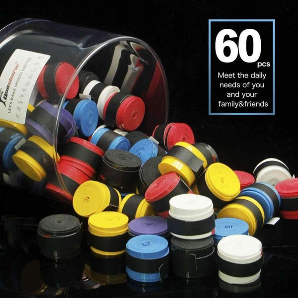 Planet Gates 60 Pcs Non-slip Tennis Racket Overgrips Tennis Badminton Racquet Sweat Tape Skidproof Tennis Grips