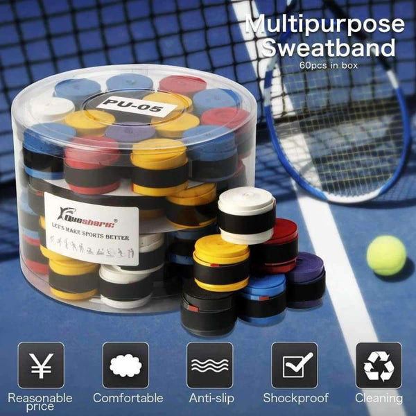 Planet Gates 60 Pcs Non-slip Tennis Racket Overgrips Tennis Badminton Racquet Sweat Tape Skidproof Tennis Grips