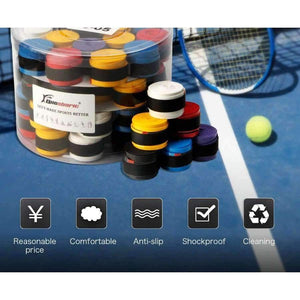 Planet Gates 60 Pcs Sports Tennis Racket Overgrips Anti-skid Fishing Rod Badminton Tennis Sweat Absorbed Wraps Tapes Grips Sweatband