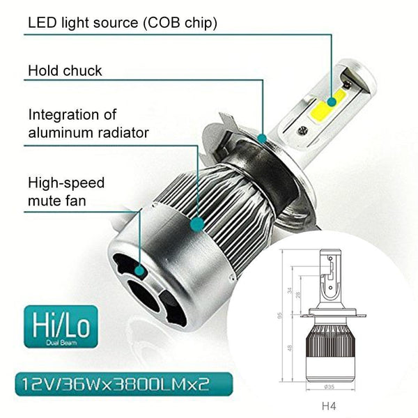 Planet Gates 6000K / 2400Lm / H1 Car Headlight H4 LED Bulbs 9003 HB2 H13 9008 9004 9007 H1 H3 H7 H8 H9 H11 9005 HB3 9006 HB4 880 H27 Auto Headlamp Lights Bulb