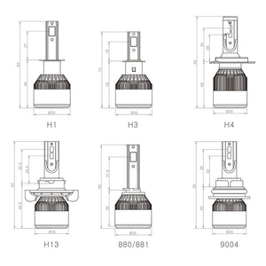 Planet Gates 6000K / 2400Lm / H1 Car Headlight H4 LED Bulbs 9003 HB2 H13 9008 9004 9007 H1 H3 H7 H8 H9 H11 9005 HB3 9006 HB4 880 H27 Auto Headlamp Lights Bulb