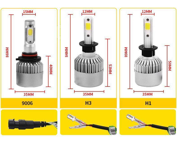 Planet Gates 6000K Cold White / 9004 1 Pair Led Headlight H7 LED H3 H11 H27 HB3 HB4 9006 LED 72W 8000LM Car Headlight H4 Led Bulbs H13 9007 Car Light Car Accessories