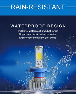 Planet Gates 6000K pure white / 9005/HB3 2pcs H7 LED H4 H1 H3 H11 9005 9006 Car headlight 50W 8000LM H4 Hi Lo beam Auto Front Bulb Automobiles Headlamp Car Light