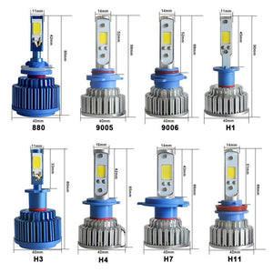 Planet Gates 6000K pure white / 9005/HB3 2pcs H7 LED H4 H1 H3 H11 9005 9006 Car headlight 50W 8000LM H4 Hi Lo beam Auto Front Bulb Automobiles Headlamp Car Light