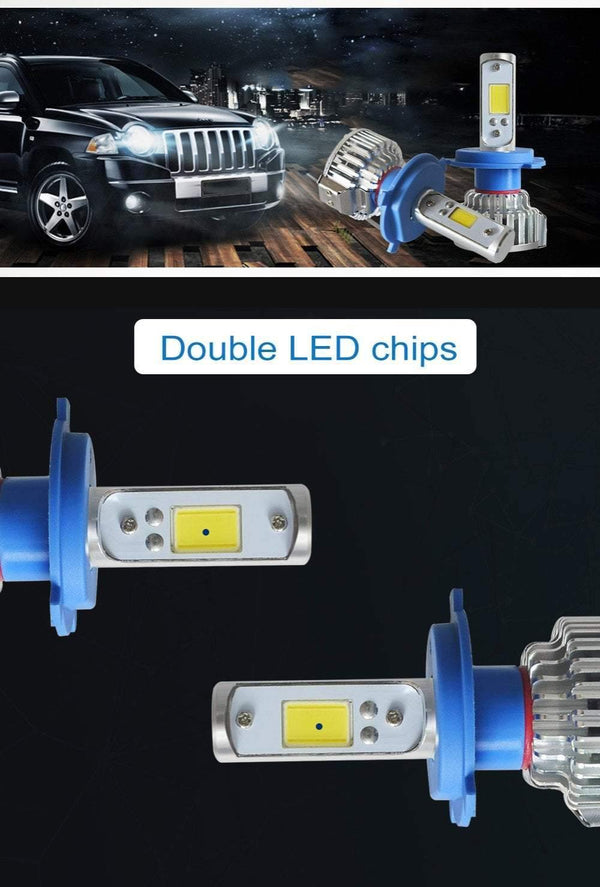 Planet Gates 6000K pure white / 9005/HB3 2pcs H7 LED H4 H1 H3 H11 9005 9006 Car headlight 50W 8000LM H4 Hi Lo beam Auto Front Bulb Automobiles Headlamp Car Light