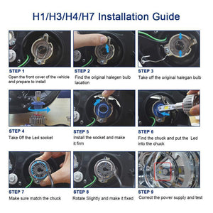 Planet Gates 6000K pure white / 9005/HB3 2pcs H7 LED H4 H1 H3 H11 9005 9006 Car headlight 50W 8000LM H4 Hi Lo beam Auto Front Bulb Automobiles Headlamp Car Light