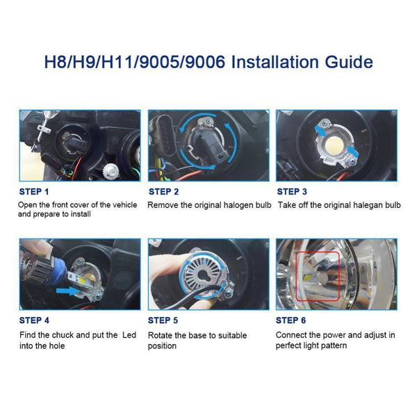 Planet Gates 6000K pure white / 9005/HB3 2pcs H7 LED H4 H1 H3 H11 9005 9006 Car headlight 50W 8000LM H4 Hi Lo beam Auto Front Bulb Automobiles Headlamp Car Light