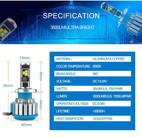 Planet Gates 6000K pure white / Australia / 9005 HB3 H10 H7 H4 LED Car Super Bright Headlights Bulbs H1 H3 H11 Led Lamp h4 H8 H9 9005 9006 HB4 HB3 Auto Fog Light 70W 7000LM 6500K