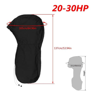 Planet Gates 600D 6-225HP Boat Full Motor Cover Outboard Engine Protector for 6-225HP Boat Motors Black Waterproof
