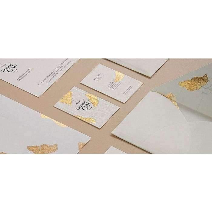 Planet Gates 600gsm Gold Foil Stamping Business Card Custom Letterpress Art Paper Visit Card White Background 90*54mm Best price