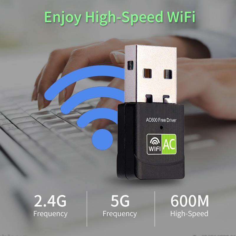 Planet Gates 600Mbps Wifi Adapter Mini Portable Wi-Fi USB Internet Wi-Fi Adapter Free Driver Network Card Strengthen Wifi Signal