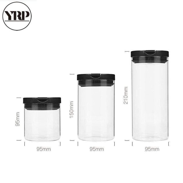 600ML/900ML/1200ML Korean Glass Coffee Beans Jars For Spices Food Storage Transparent Tea/Sugar Box Kitchen Containers