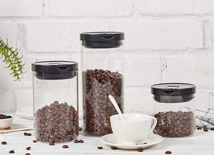600ML/900ML/1200ML Korean Glass Coffee Beans Jars For Spices Food Storage Transparent Tea/Sugar Box Kitchen Containers