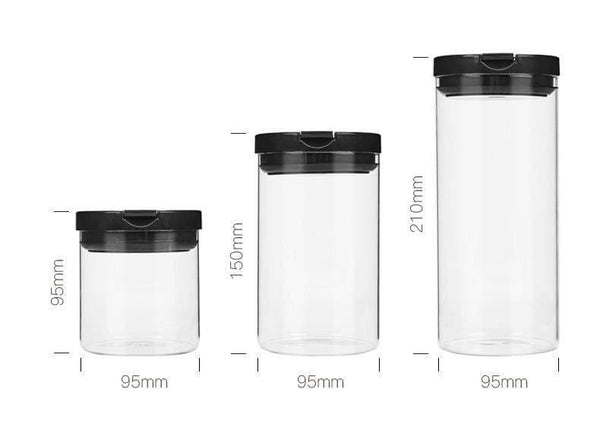 600ML/900ML/1200ML Korean Glass Coffee Beans Jars For Spices Food Storage Transparent Tea/Sugar Box Kitchen Containers