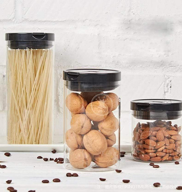 600ML/900ML/1200ML Korean Glass Coffee Beans Jars For Spices Food Storage Transparent Tea/Sugar Box Kitchen Containers