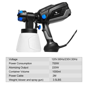 600w Electric Spray Gun Household Convenience Spray Paint Four Nozzles 1000ml Flow regulation High Power Sprayer