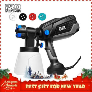 600W Electric Spray Gun HVLP Home Paint Sprayer 1000ml Capacity 4 Nozzle Sizes Flow Control Airbrush Easy Spraying