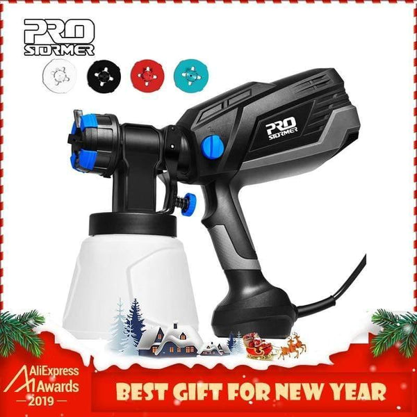 600W Electric Spray Gun HVLP Home Paint Sprayer 1000ml Capacity 4 Nozzle Sizes Flow Control Airbrush Easy Spraying