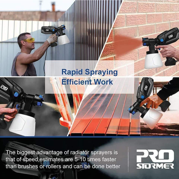 600W Electric Spray Gun HVLP Home Paint Sprayer 1000ml Capacity 4 Nozzle Sizes Flow Control Airbrush Easy Spraying