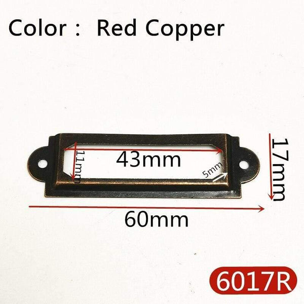 10pcs Label Pull Frame Antique Brass Golden Medicine Drawer File Name Card Holder Furniture Hardware Accessories