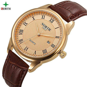 Planet Gates 6019MGold Men Watch Fashion Male Wristwatch Luxury Brand 30M Waterproof Genuine Leather Casual Clock Military Quartz Business Watch