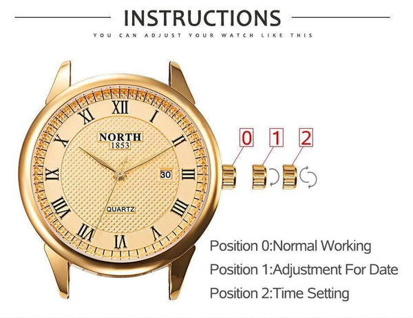 Planet Gates 6019MGold Men Watch Fashion Male Wristwatch Luxury Brand 30M Waterproof Genuine Leather Casual Clock Military Quartz Business Watch