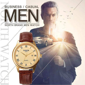 Planet Gates 6019MGold Men Watch Fashion Male Wristwatch Luxury Brand 30M Waterproof Genuine Leather Casual Clock Military Quartz Business Watch