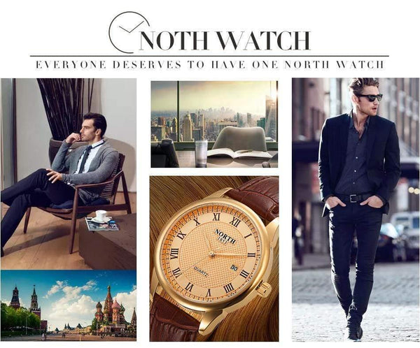 Planet Gates 6019MGold Men Watch Fashion Male Wristwatch Luxury Brand 30M Waterproof Genuine Leather Casual Clock Military Quartz Business Watch