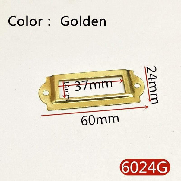 10pcs Label Pull Frame Antique Brass Golden Medicine Drawer File Name Card Holder Furniture Hardware Accessories