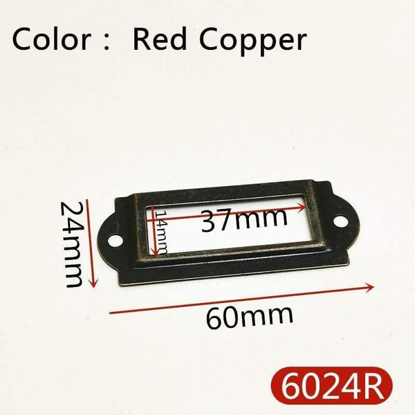 10pcs Label Pull Frame Antique Brass Golden Medicine Drawer File Name Card Holder Furniture Hardware Accessories