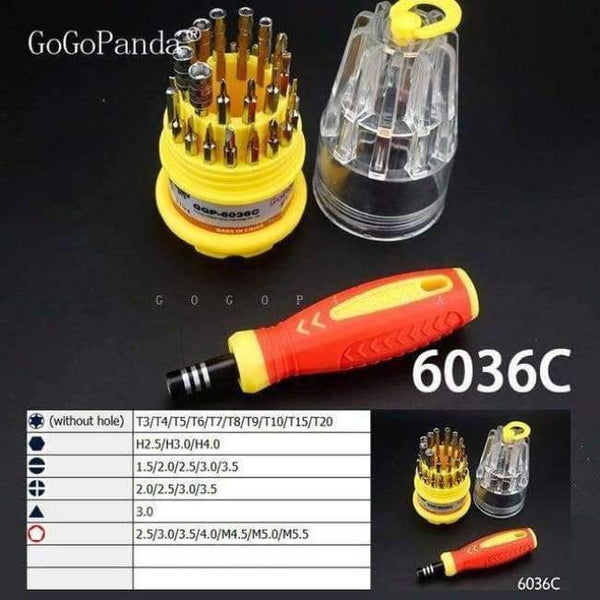 Planet Gates 6036C 31 in 1 Precision Handle Screwdriver set Mobile Phone Repair Kit Tools 7001