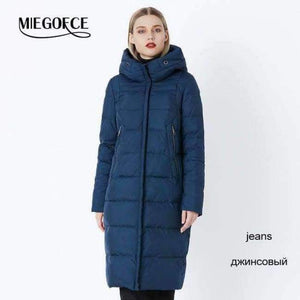 Planet Gates 607 Jeans / S / China 2018 Winter New Collection Bio Fluff Hooded Women's Winter Coat Parkas European Style Warm Stylish Winter Jacket