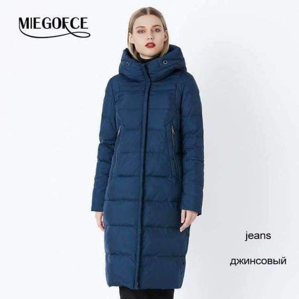 Planet Gates 607 Jeans / S / China 2018 Winter New Collection Bio Fluff Hooded Women's Winter Coat Parkas European Style Warm Stylish Winter Jacket