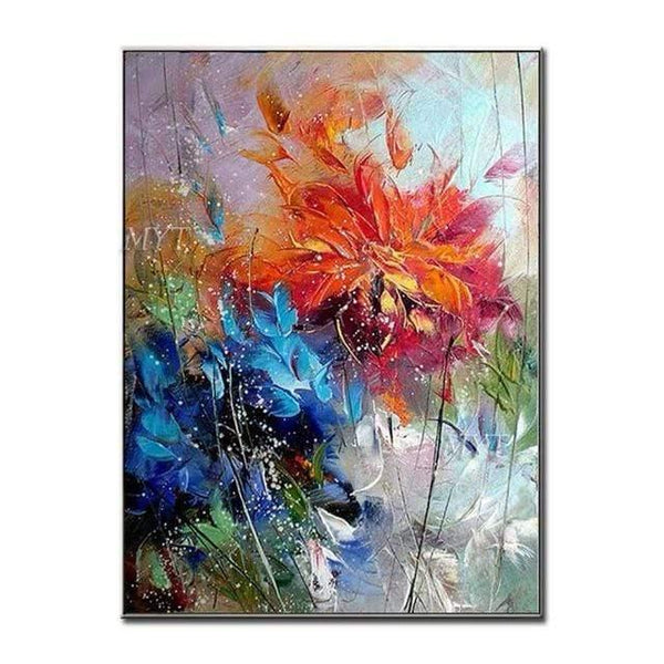 Planet Gates 60cmx90cm / No framework 3 Hand-painted Floral Purple Abstract Oil Painting Modern Wall Art Living Room No Frame Picture Home Decoration Painting